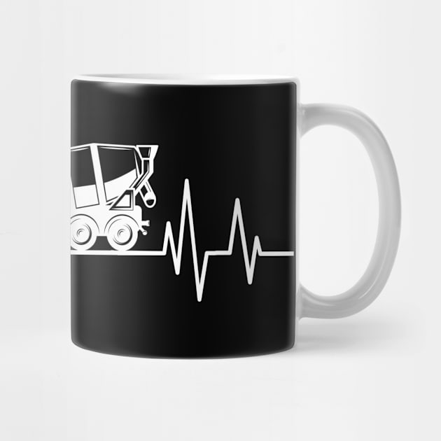 concrete mixer truck Driver heartbeat Birthday concrete mixer machine lover by mezy